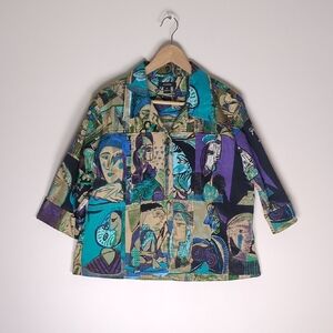 Kaktus Picasso Style Portrait Art Print Jacket - XL